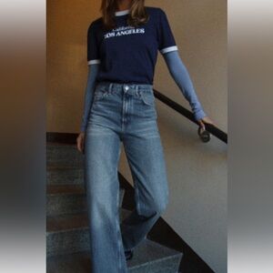 Zara Full Length TRF High Rise Jeans Organic Cotton Size 4 Like New